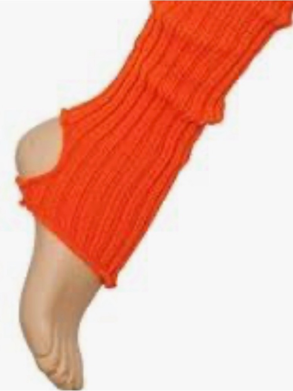 Stirrup Orange Ribbed Leg Warmers - Unbranded